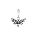 Gothic skull moth gold pendant necklace with dark aesthetic design, unique statement jewelry for women