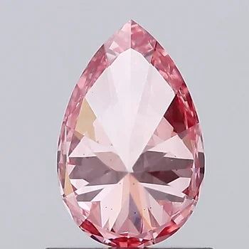 Lab Created Pink Color Pear Shape Diamond