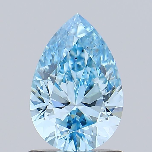 0.80 Carat Loose Pear Cut Diamond | Fancy Shape Lab Created Diamond | SI1 Clarity Blue Diamond For Pendant - Jay Amar Gems