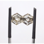 1.34 Ct champagne lab grown diamond with hexagonal step cut, modern geometric loose diamond ideal for custom rings and fine jewelry