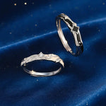 Matching gold and silver couple rings, versatile design for everyday wear.