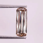 3.23 Ct champagne lab grown diamond elongated criss cut cushion shape, VS clarity loose diamond for custom engagement ring or fine jewelry