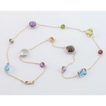 0.25 Ct genuine multicolour gemstone pendant necklace with soft pastel tones and delicate elegant design, perfect for minimal fine jewelry and everyday wear