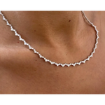 14.66 Ct moissanite round diamond white tennis necklace sparkling luxury jewelry elegant bridal style