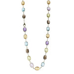 0.58 Ct genuine multicolour gemstone pendant necklace with soft mixed colors and elegant design, ideal for delicate fine jewelry and everyday styling