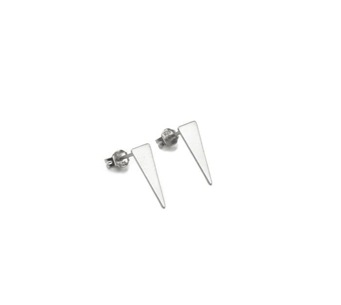 Triangle stud earrings, Upside down triangle stud earrings, Isosceles triangle earrings, Unisex earrings, 925 sterling silver earrings - Jay Amar Gems
