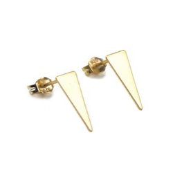 Triangle stud earrings, Upside down triangle stud earrings, Isosceles triangle earrings, Unisex earrings, 925 sterling silver earrings - Jay Amar Gems
