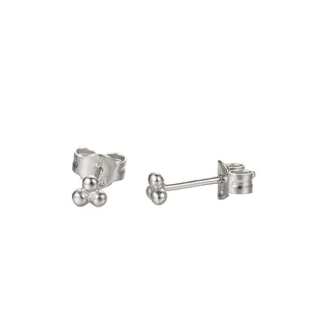 Three ball earrings, Silver tiny studs, Minimalist earrings, Delicate earrings, Tiny earrings - Jay Amar Gems