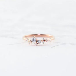 Cluster Simulated Diamond Dainty Ring