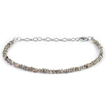 Natural rough diamond bracelet with raw uncut diamonds set in gold handmade luxury fine jewelry bracelet