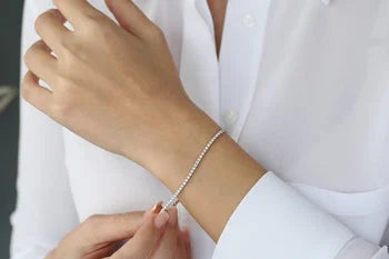 Stunning Silver Tennis Wedding Gift Bracelet