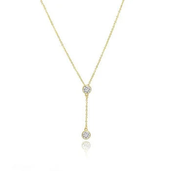 Round Cut Solitaire Minimal Necklace