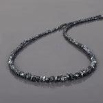 2.9 mm to 3.5 mm black rough diamond beads with raw gemstone styling