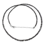 2.9 mm to 3.5 mm black rough diamond beads with raw gemstone styling