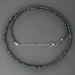 2.9 mm to 3.5 mm black rough diamond beads with raw gemstone styling