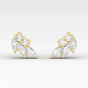 Cluster Marquise Cut Cz Diamond Earrings