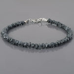 Natural rough diamond bracelet with raw uncut diamonds set in gold handmade luxury fine jewelry bracelet