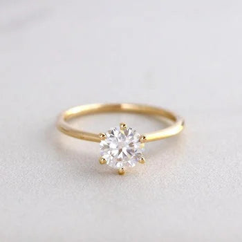 Stunning Yellow Plated Solitaire Ring