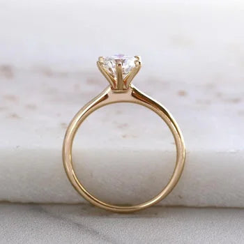 Stunning Yellow Plated Solitaire Ring