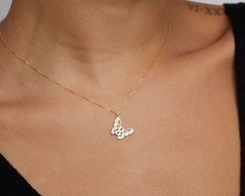 Stunning Butterfly 925 Silver Necklace