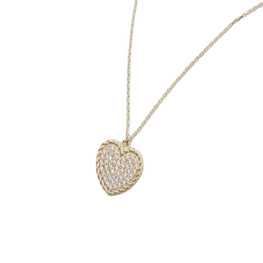 Heart Shape Pave Charm Necklace