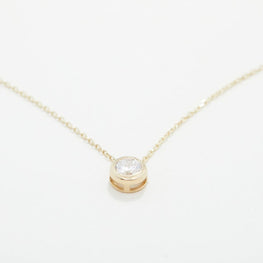 Round Pendant Solitaire Necklace 14k Yellow Gold Plated Engagement Gift Necklace - Jay Amar Gems