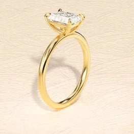 4-Prong Radiant Cut Engagement Ring in 14k Solid Gold Plated / 1.5 CT Moissanite Engagement Rings/Solitaire Moissanite Ring/Gold Plated Promise Ring