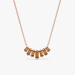 0.89 Ct Genuine Brown Diamond Necklace Elegant Pendant Minimalist Fine Jewelry for Women