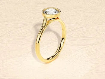 Round Bezel Set Engagement Ring