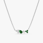 0.30 Ct genuine Green And White gemstone pendant necklace with warm earthy color and minimalist design, ideal for elegant everyday jewelry wear