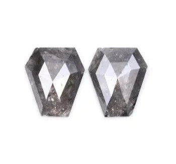1.63 Ct , Salt and Pepper Coffin Shape Minimal Diamond Pair, Earrings Jewelry Diamond Pair, Best Price Diamond Pair