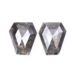 1.63 Ct , Salt and Pepper Coffin Shape Minimal Diamond Pair, Earrings Jewelry Diamond Pair, Best Price Diamond Pair