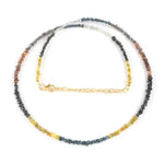 Distinctive beads necklace with Multi Colored Rough Diamond refined modern jewelry brilliance