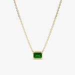 1.05 Ct Genuine Green Diamond Necklace Classic Minimalist Pendant Elegant Fine Jewelry for Women
