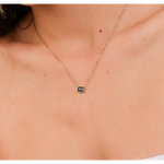 1.05 Ct Genuine Blue Diamond Emerald Cut Necklace Elegant Minimalist Pendant Fine Jewelry Gift for Women