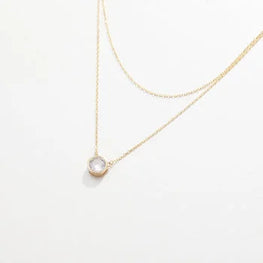 Round Two Layered Silver Dainty Necklace