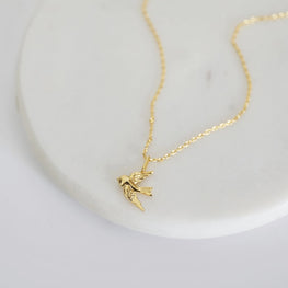 Swallow Charm Necklace Tiny Bird Pendant 925 Sterling Silver Birthday Gift Necklace - Jay Amar Gems