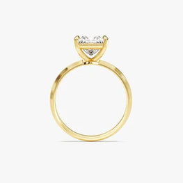 Knife Edge 1.5 CT Princess Cut Solitaire Moissanite Engagement Ring / 14k Solid Gold Plated Solo Ring / Promise Ring for Women