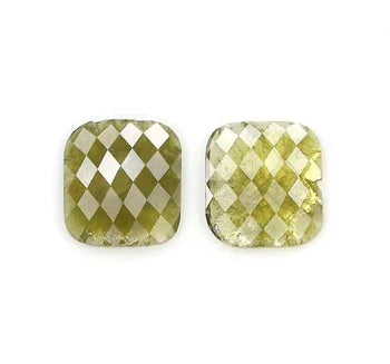 2.01 Ct  Natural Loose Cushion Pair Diamond, Yellow Color Diamond, Natural Loose Diamond, Cushion Cut Pair Diamond