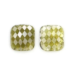 2.01 Ct  Natural Loose Cushion Pair Diamond, Yellow Color Diamond, Natural Loose Diamond, Cushion Cut Pair Diamond