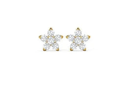 Floral Cz Diamond  Dainty Stud Earrings