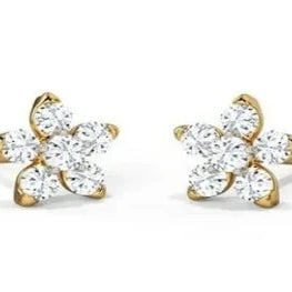 925 Sterling Silver Flower Shape Earring Stud Delicated Personalized Handmade Earring For Her
