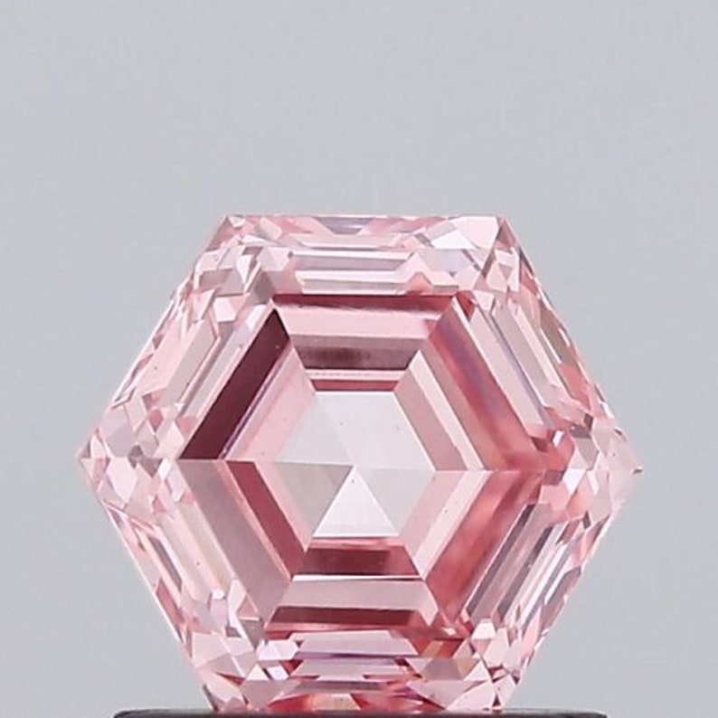 0.80 Carat Fancy Intense Pink Color Lab Grown Diamond | Antique Hexagon Shape Lab Created Diamond | Loose Lab Grown CVD Diamond For Gift - Jay Amar Gems