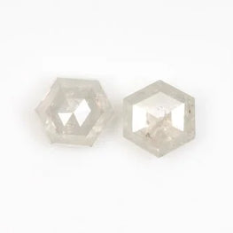 0.61 Ct , Salt and Pepper Hexagon Shape Minimal Diamond Pair, Earrings Jewelry Diamond Pair, Best Price Diamond Pair