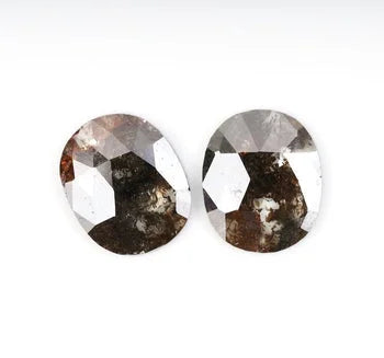 2.83 Ct , Salt and Pepper Oval Shape Minimal Diamond Pair, Earrings Jewelry Diamond Pair, Best Price Diamond Pair