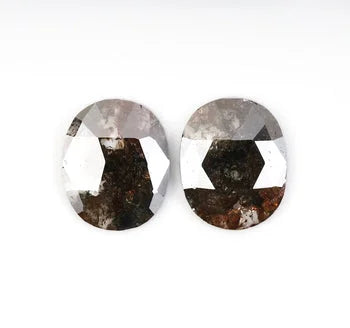 2.83 Ct , Salt and Pepper Oval Shape Minimal Diamond Pair, Earrings Jewelry Diamond Pair, Best Price Diamond Pair