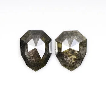 1.15 Ct , Salt and Pepper Unique Shape Minimal Diamond Pair, Earrings Jewelry Diamond Pair, Best Price Diamond Pair