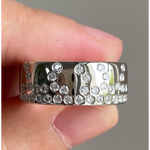 round lab grown diamond pave band ring in white gold