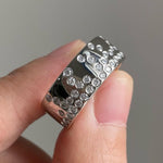 round lab grown diamond pave band ring in white gold