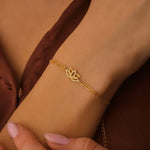 14 k gold chain with solid gold bracelet detailing and luxurious mens bracelet gold appearance.